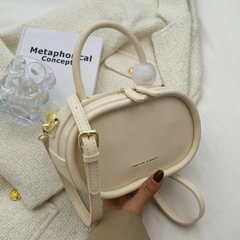 Black Grace OL Mini Ellips Woman Girl Messenger Shoulder Bag PU PVC Leather Women Sport Bag Lady Handbag Purses 250217