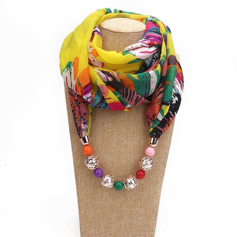 Printing Jewelry Statement Necklace Pendant Scarf Women Bohemia Neckerchief Foulard Femme Accories Hijab W250218