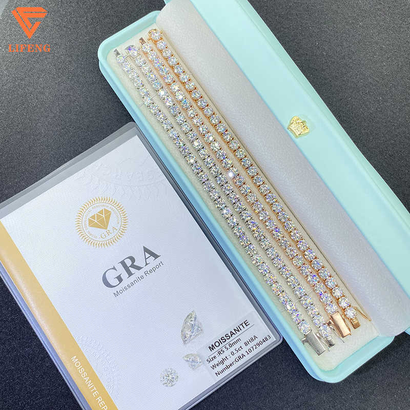 2mm 3mm 4mm 5mm 6mm VVS Moissanite Diamond Tennis Chain Necklace Bracelet for Women Iced Out Hip Hop Tennis Chain 925 Silver