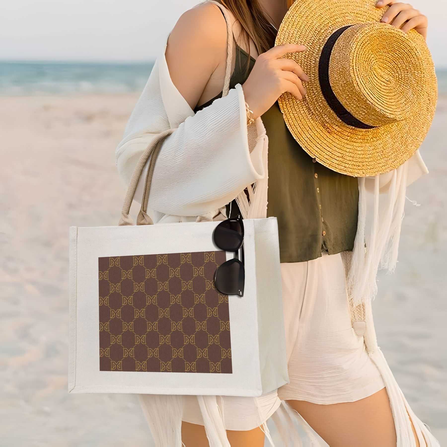 NXY Designer Shopping Bags Canvas Carrying Tote Bag Women Large Beach Bag Vintage Shoulder Bags Lady Purse 250218