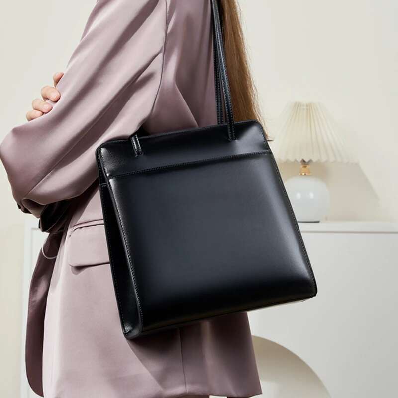 Hifashion Cowhide Genuine Leather Underarm Shoulder Bags For Women 2024 Trend Designer Minimalist Vertical Tote Ladies Handbags