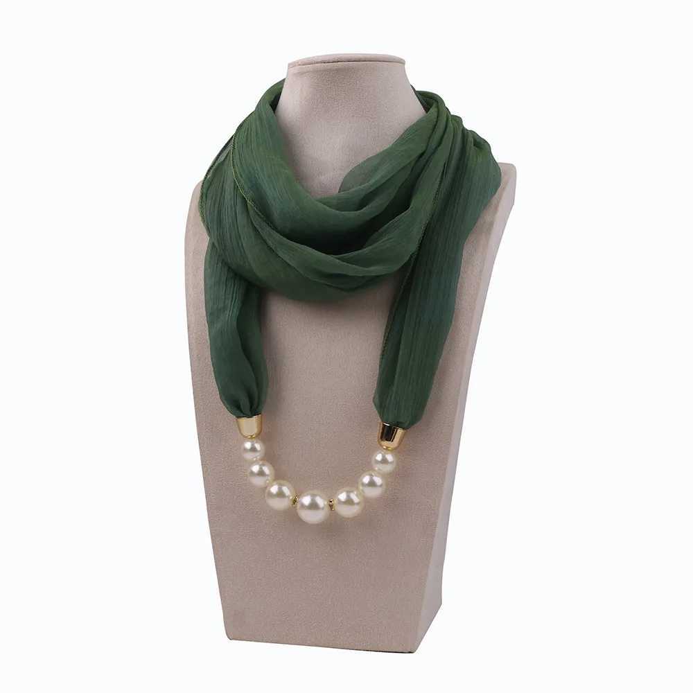 Bubble chiffon solid jewelry bead pendant necklace scarf head scarf womens headscarf scarf Wrs Foulard W250218