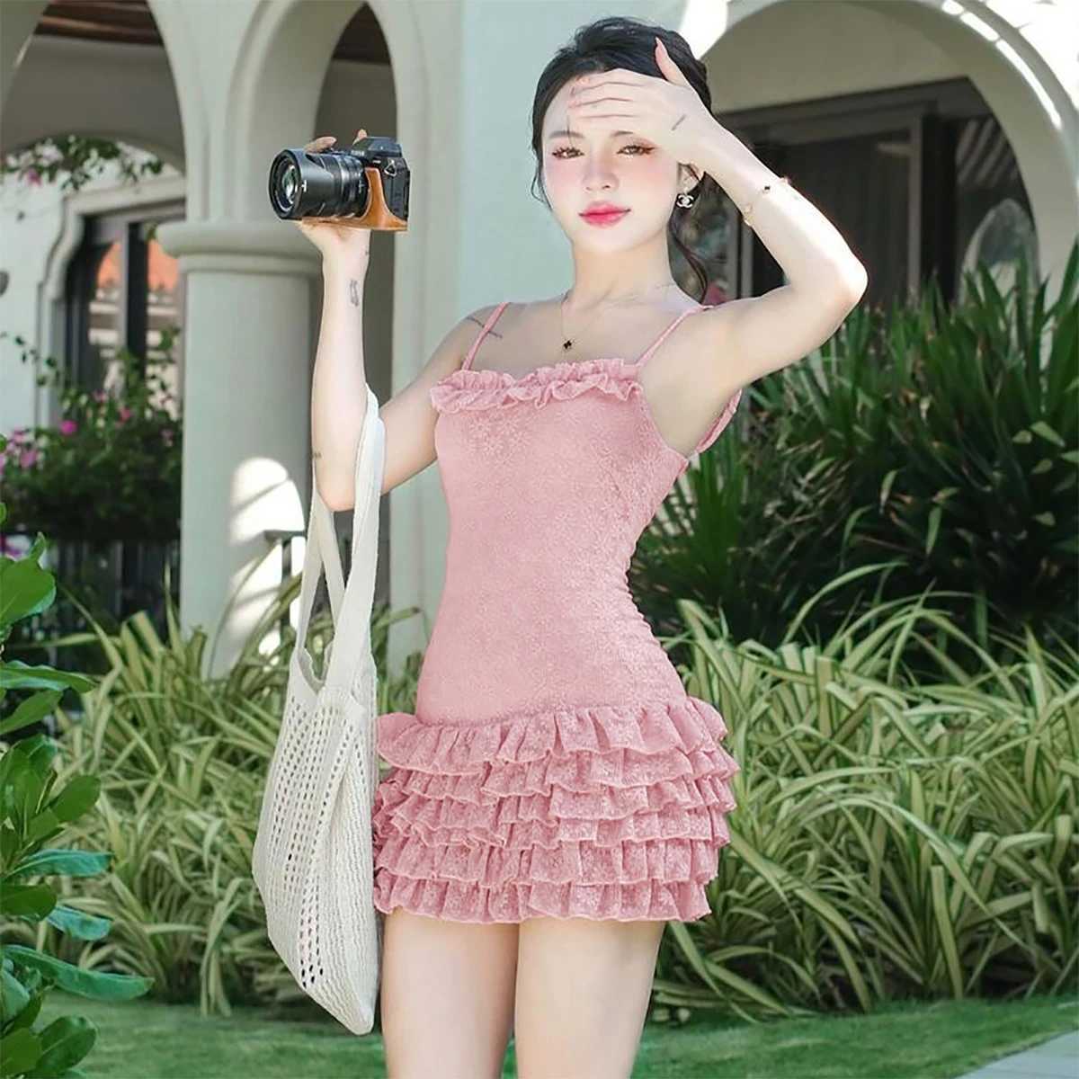 Basic Casual Dresses Lygens Spaghetti Strap Ruffles Slvlss Short WomenS Dresses Summer Casual Elegant Evening Party Bubble Fashion Clothing H25217