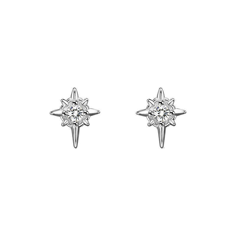 Star earrings for women, simple, compact, light , internet celebrity, student commuting, eight pointed star earrings, 2024 new trend