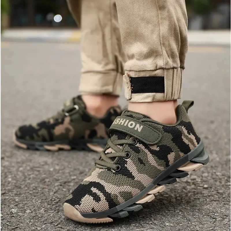 Brand summer childrens camouflage sports shoes childrens sports tennis shoes breathable mesh running shoes for boys and girls outdoor casual shoes Z25