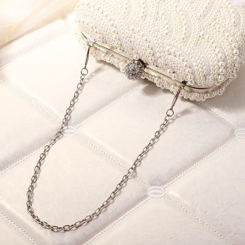 Retro Style ious Dinner Bag Pearl Fashionable Practicaldecoration Women Handbag Party Wave Shape Evening 250213