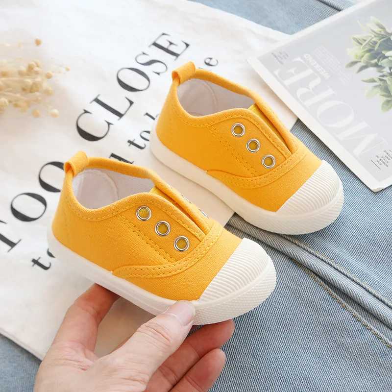 2024 Spring and Summer Childrens Shoes Boys and Girls Candy Colors Childrens Casual Canvas Sports Shoes Soft Childrens Fashion Shoes 21-35 Z250217