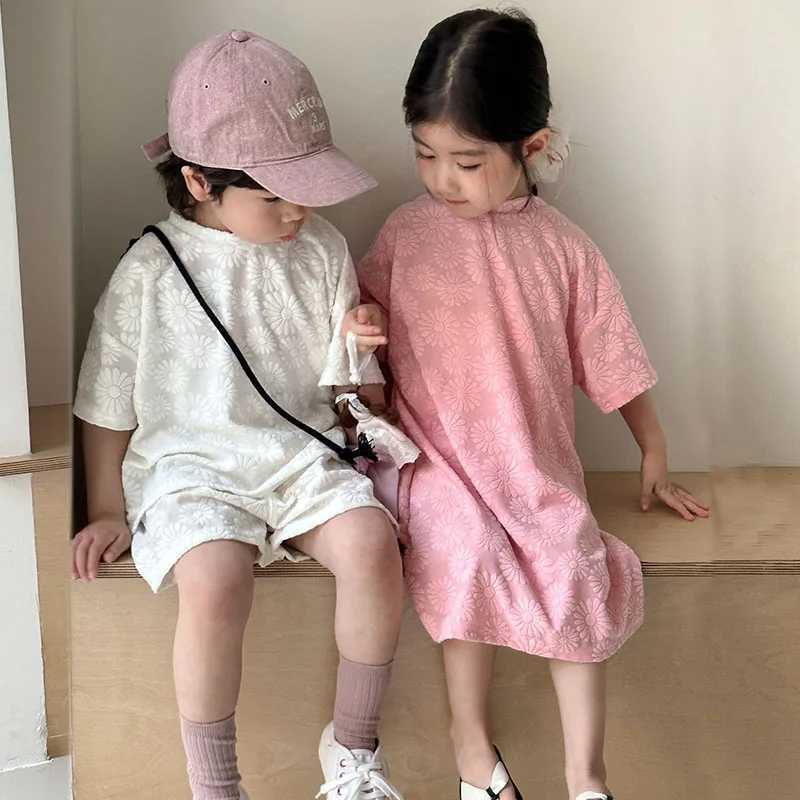 MILANCEL New Summer Kids Clothes Set Boys Daisy Suit Girls Cute Pink Dress Children Brother Sister Costume W250218