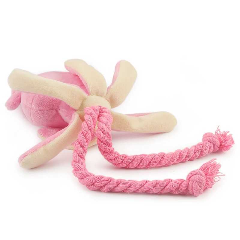 Others Dog Toys Chews Cute Squid Small Dog Toy Sound BB Plush Pet Puppy Rope Toys Pink Chew Squeak Toys For Cat H250217