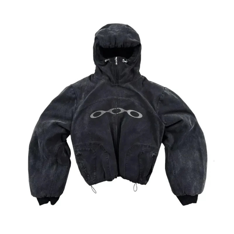Vintage Wash Zipper hoodie Y2K Jacket Harajuku Hip Hop Alphabet Embroidery oversized hoodie for men and women sweatshirt tops 250214