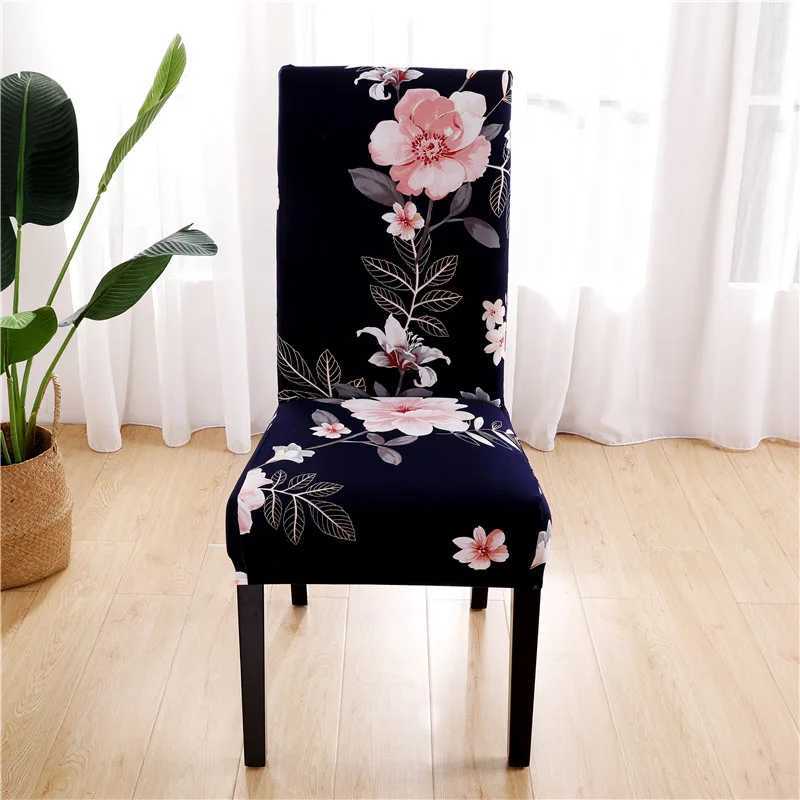 Spandex Chair Cover Stretch He Dining Elastic Floral Print Chair Covers Mtifunctional Spandex Elastic Cloth Universal SizeT250217