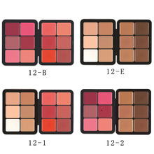 12 Shades Creamy Blush Palette HD Face Essentials Long-Lasting Matte Blush Cream Cover Makeup Palette 0.84oz 240624