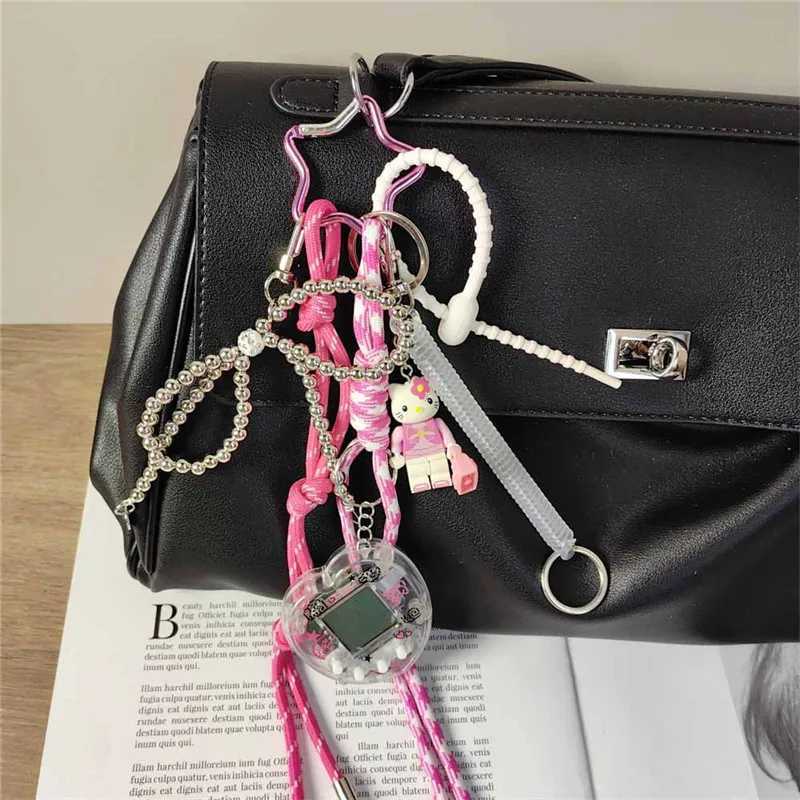 Keychains Lanyards Alirattan New Trendy Charm for Womens Bag Bear And Shoes Keychain Braided Rope Pendant Boys and Girls Bags Wholesale H250217