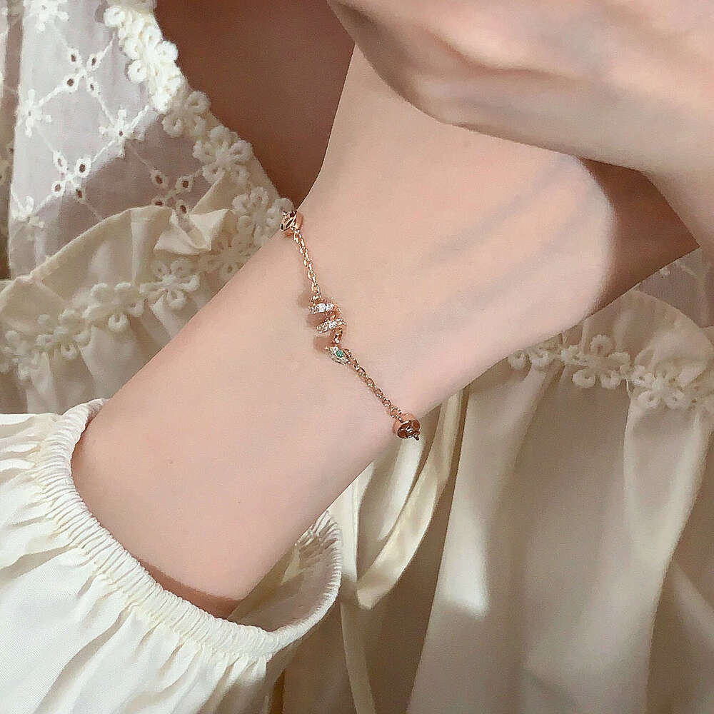 Tiqi New Chinese Spirit Surrounding Bracelet for Women S Pure Sier Sparkg Zirconia Coins Zodiac Snake Handpiece Trendy