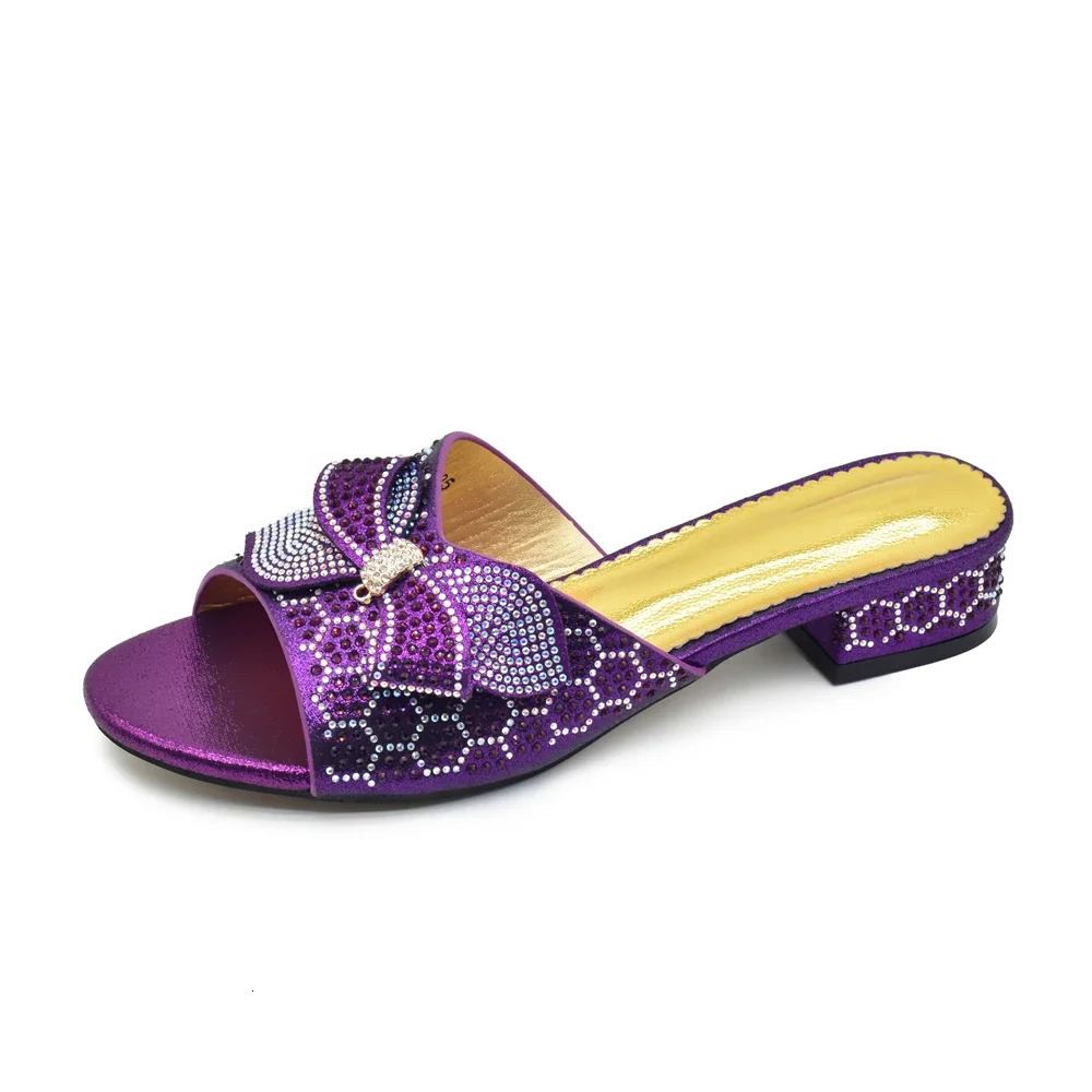 Plus Size Glitter Studs Bow-tie Round Toe Classical Women Pumps Low Heels Dress Party Shoes Rhinestone Women Pumps 250217