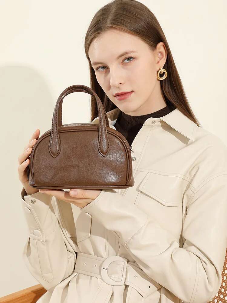 YANATARI Genuine Leather For Women Woman Shoulder Large Capacity Vintage Fashion Tote Bag Fashionable Handbag