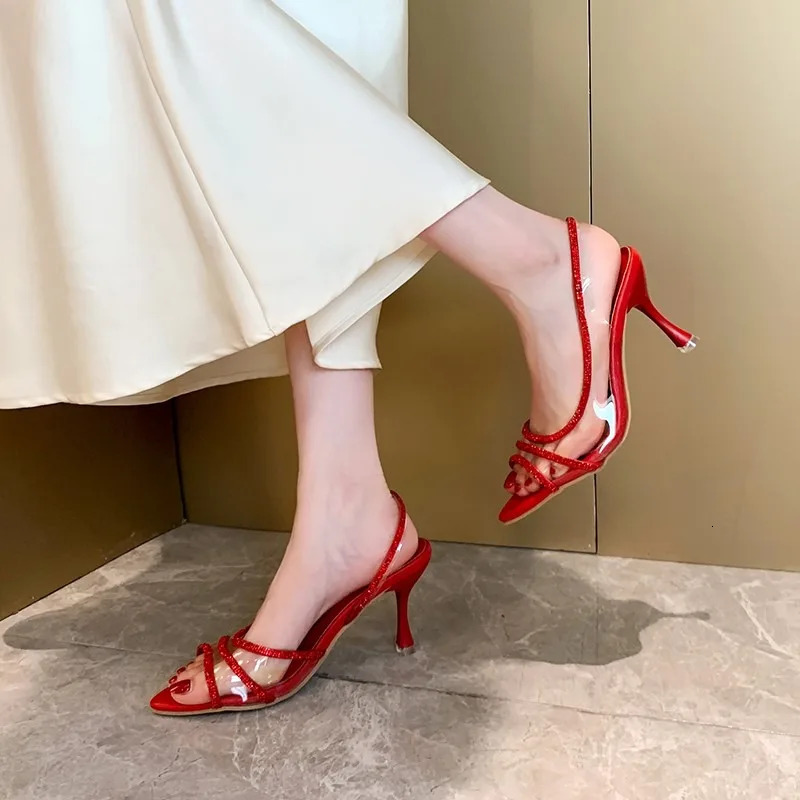 Women Sandals 2024 Fashion Casual Open Toe Shallow Sandals Solid Color High Heels Sandals Women Plus Size Zapatos De Mujer 250217