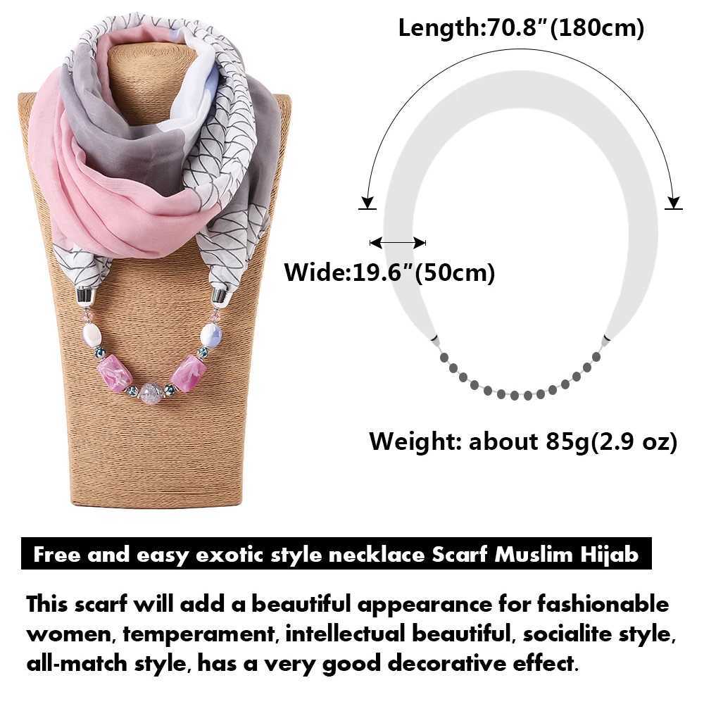 Chiffon Scarf Necklace Jewelry Bufanda Mujer Statement Necklace Pendant Scarf Women Boho Neckerchief Foulard Femme Accories W250218