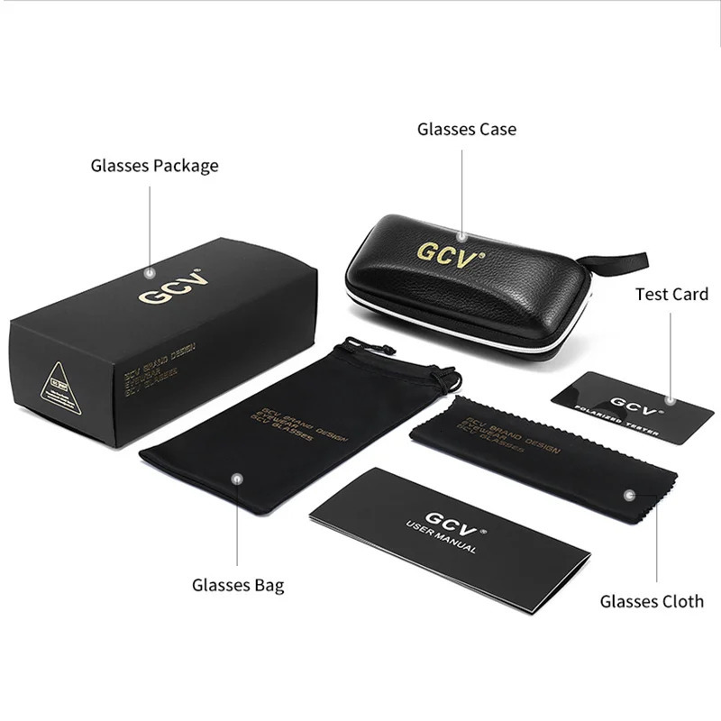 GCV mens/womens retro aluminum polarized sunglasses classic sunglasses coated lens driven glasses 250213