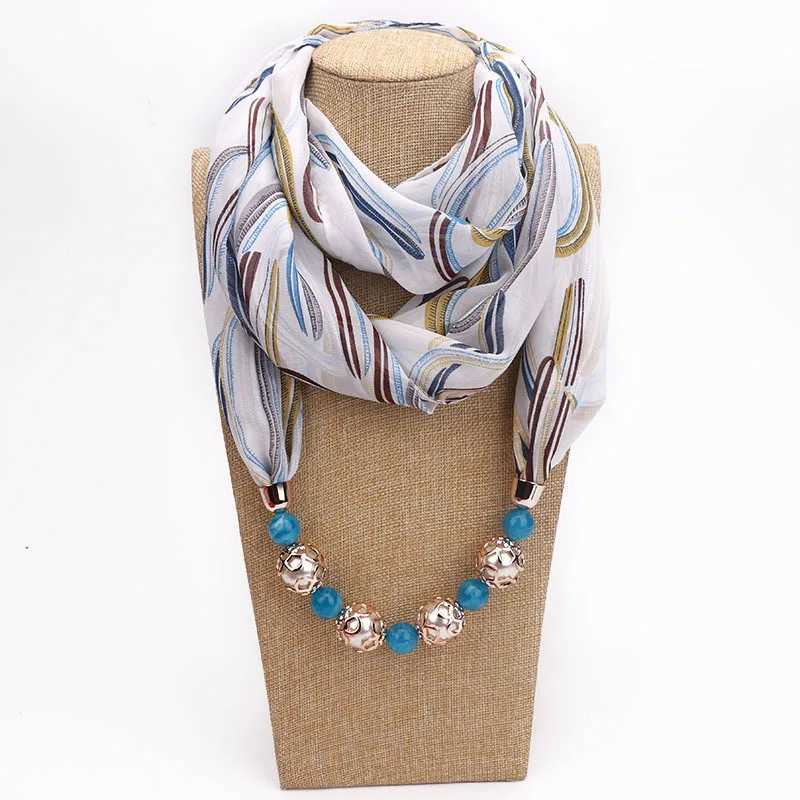 Printing Jewelry Statement Necklace Pendant Scarf Women Bohemia Neckerchief Foulard Femme Accories Hijab W250218