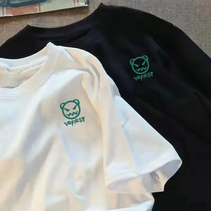 Summer Heavyweight Pure Cotton Short-sleeved T-shirt Mens American Fashion Ins Casual Loose Top Fashion Simple Cotton T-shirt 250217