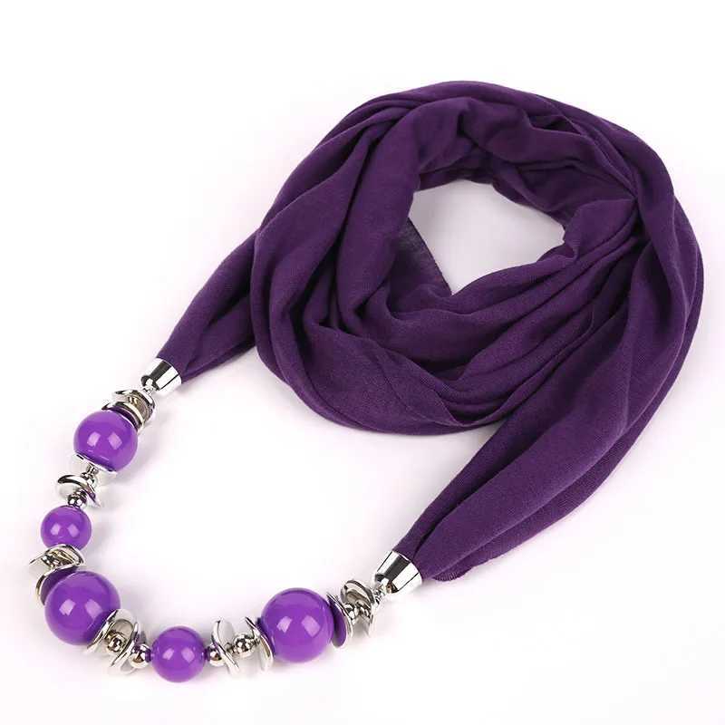 Fashion Ethnic Polyester Solid Collar Tassel Gorgeous beads pendants jewelry Necklace Jewelry Ring Scarf Women Shl Scarves Hot W250218