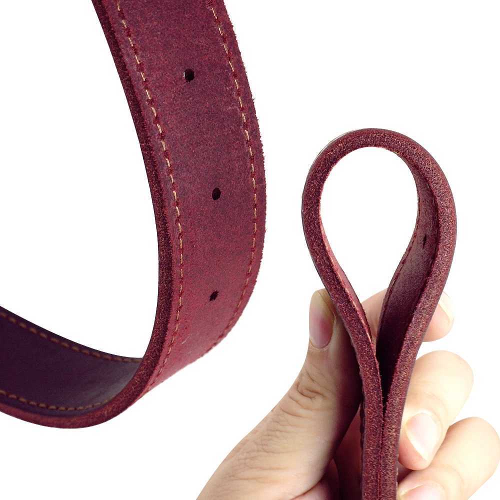 Dog Harnesses Genuine Leather Dog Collar Personalized Dog Nameplate Collars Pitubull German Shepherd Large Dogs Tag Collars Rich Brown H250217