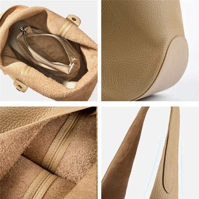 Hifashion Cowhide Genuine Leather Underarm Shoulder Bags For Women 2024 Trend Designer Large Capacity Soft Tote Ladies Handbags