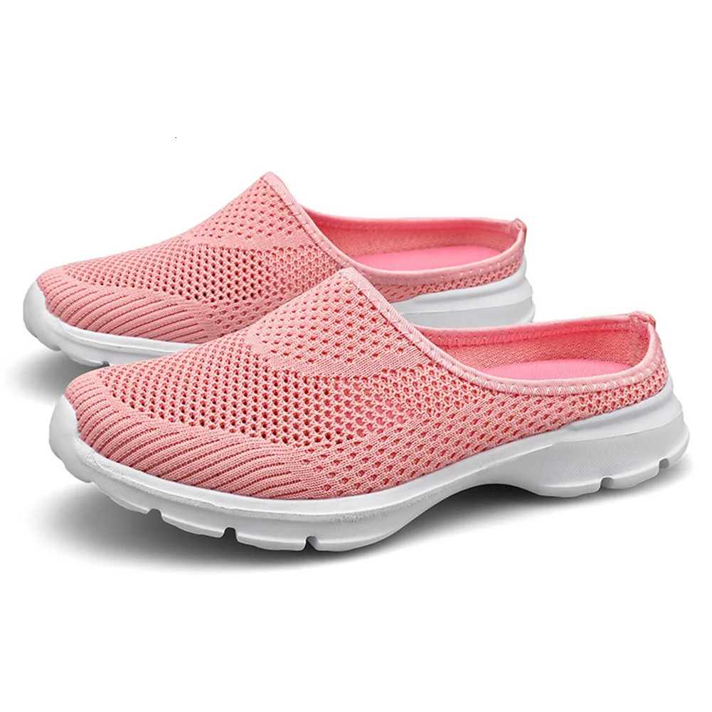 Unisex Walking Mules Sneakers Breathable Slip On Shoes Lightweight Closed Toe Slides Open Back for Women Men 250217