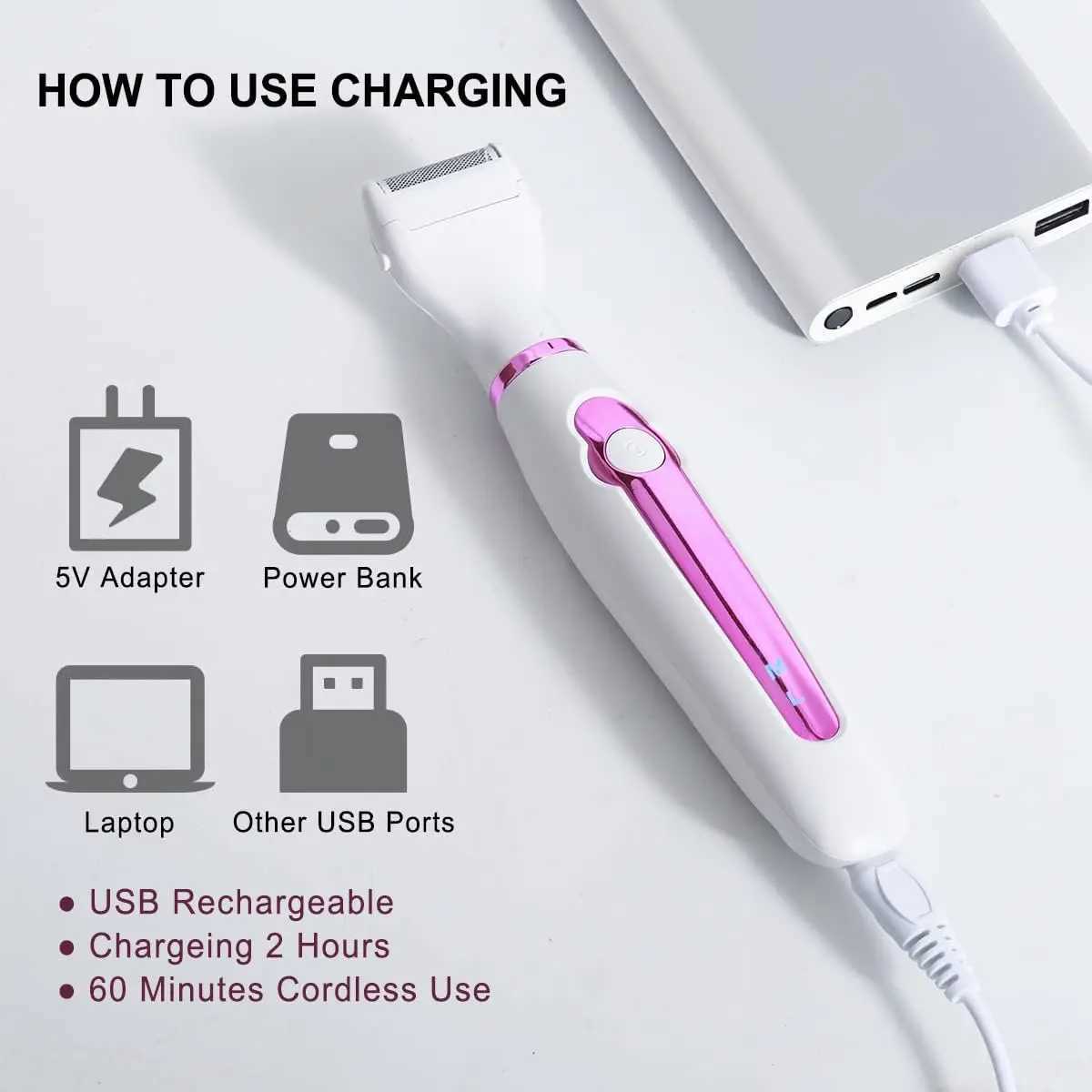 6 In 1 Electric Epilator Hair Shaver Trimmer Painless Cordless Razor For Eyebrow Bikini Leg Under Facial Hair Removal Clipper Z250218