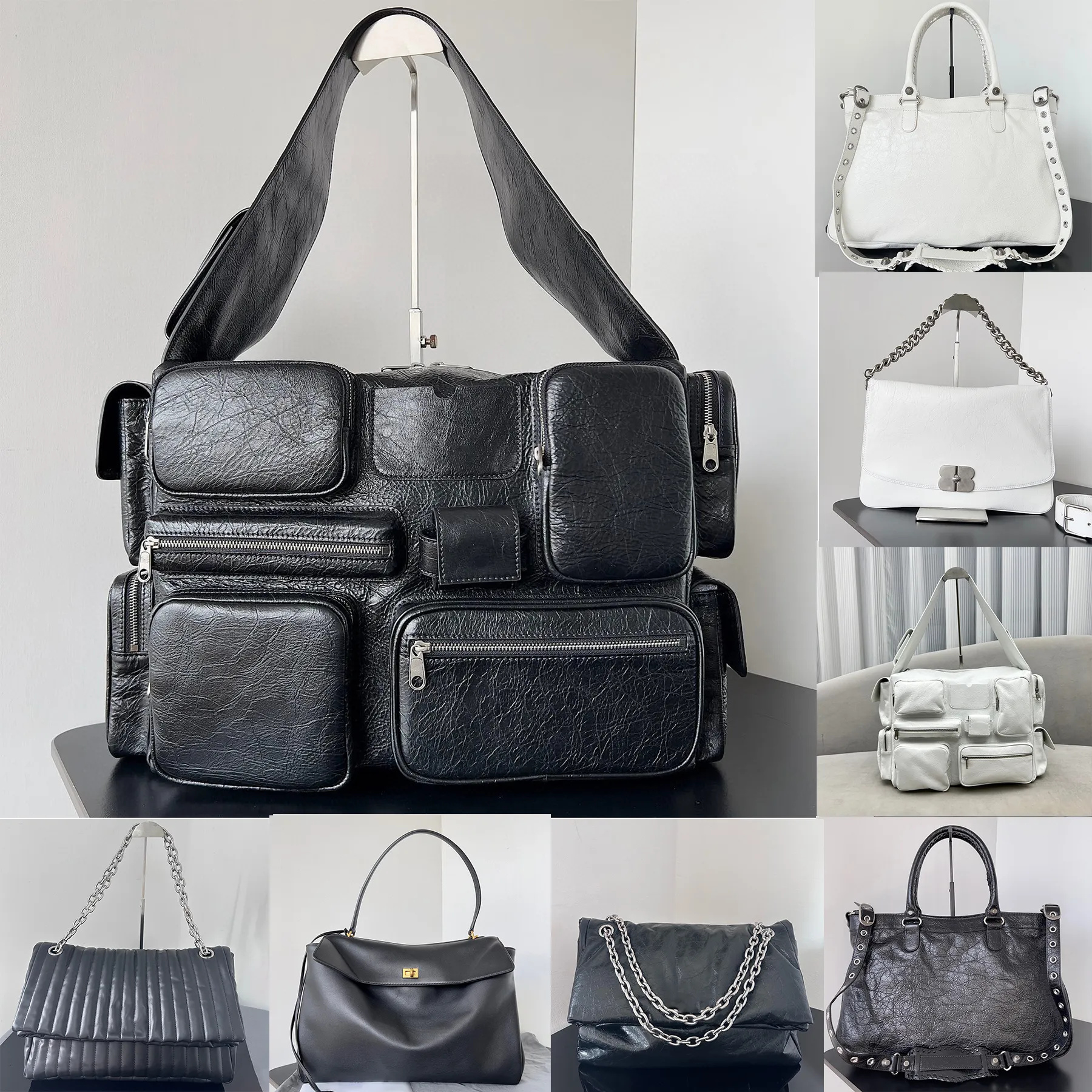 men's superbusy large sling bag top quality eoil waxed cowhide crush bag multifunctional underarms bag shoulder bags crossbody bags 10a