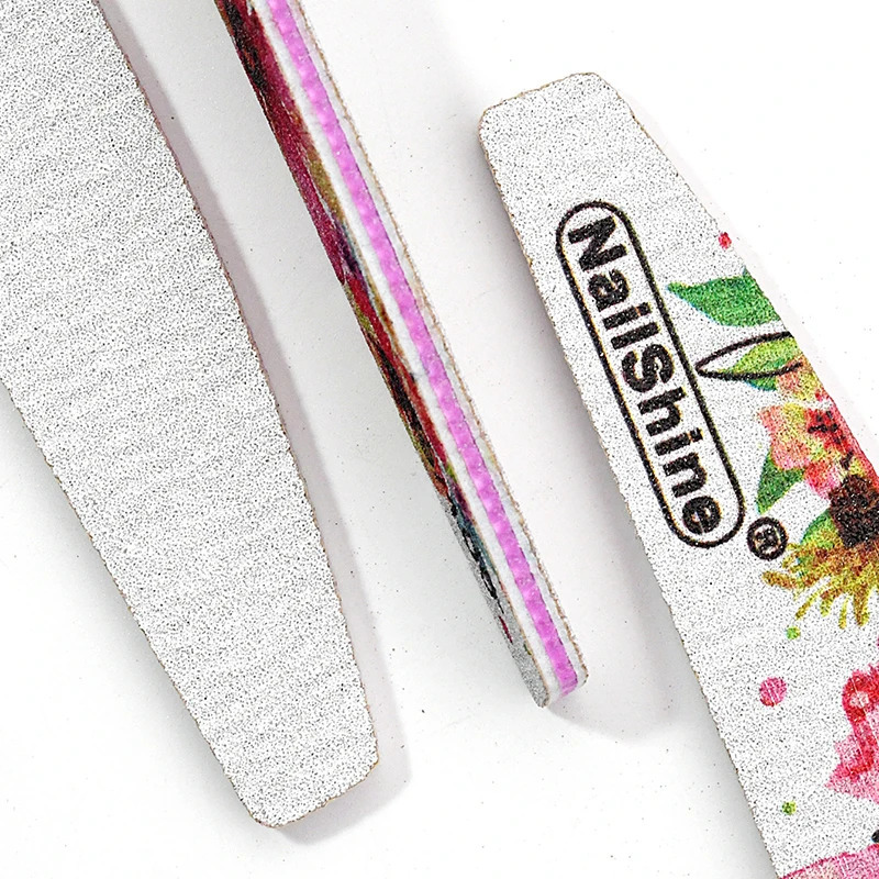 50 Pcs/Lot Double Sides Nail File Professional Strong Thick Printing Half Month Acrylic Files Polishing Manicure Tools Wholesale 250214