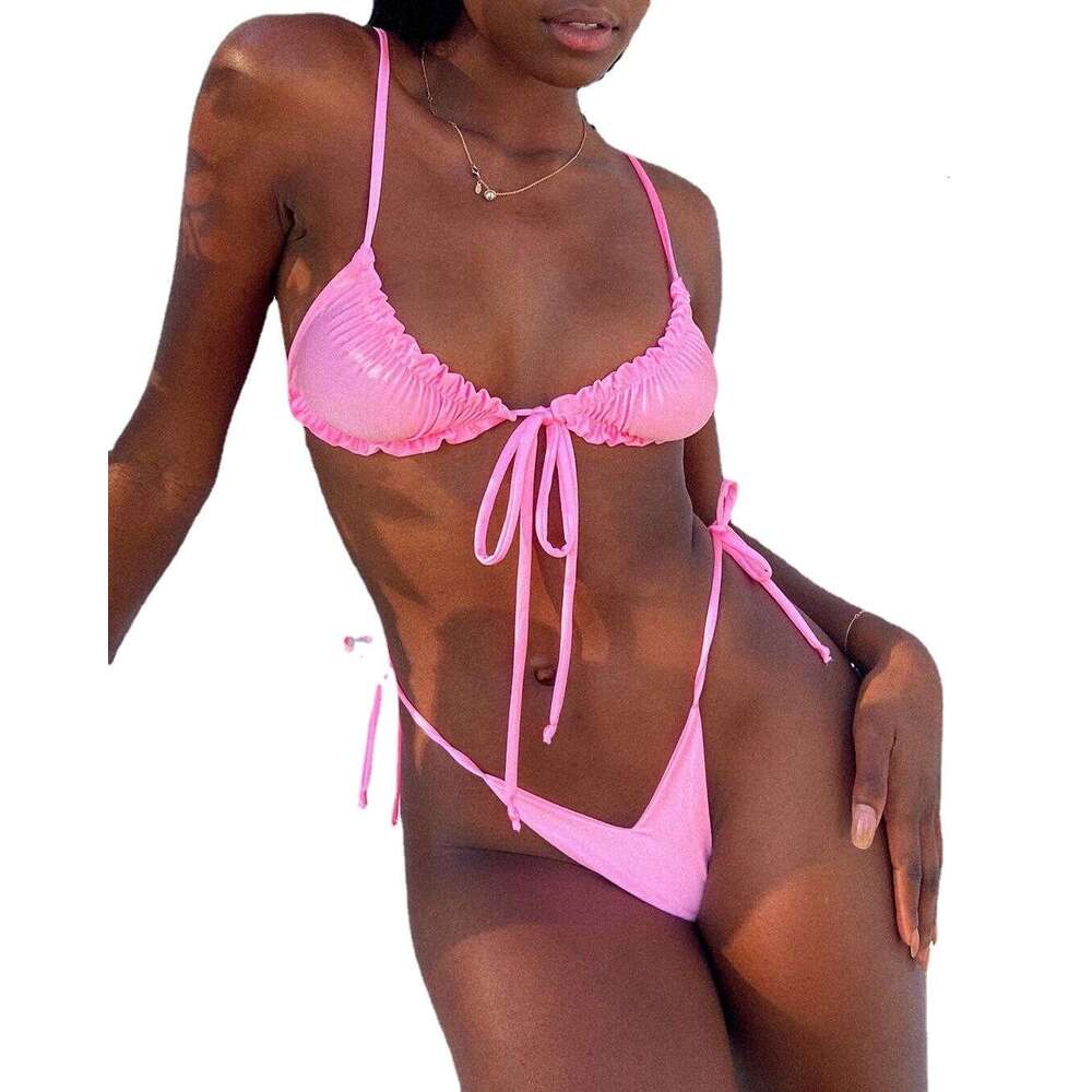 Qianmo Clothing Sexy Solid Color Split Beach Swimwear Women's Bikini Swimwear Bikini Designer Swimwear Swimsuit Designers Bikini Sexy New Product