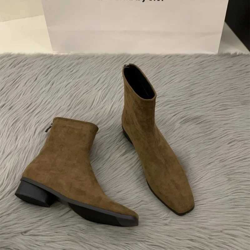 Womens Shoes 2024 High Quality Mid-Calf Womens Boots Fi Back Zip Modern Boots Women Hot Sale Solid Shoes for WomenzapatosXJ250217
