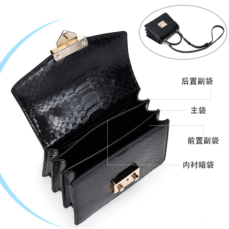 Designer Designer Snake Patterned Kelly Niche Versatile Handbag, High-Quality Fashion Bag, Light Luxury Single Shoulder Crossbody Women's Bag