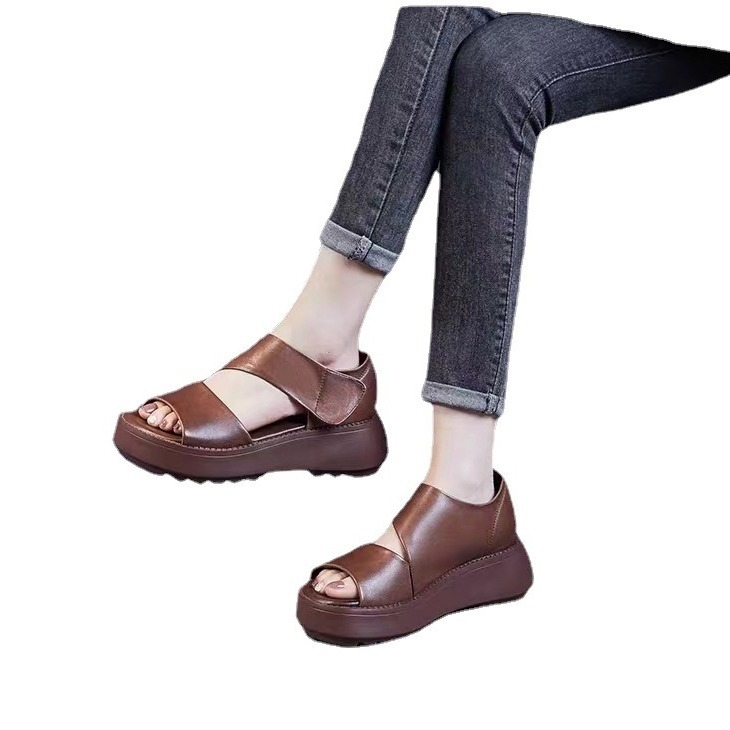 Hook & Loop sandals for women womens slippers slide thick soled black brown white yellow indoor outdoor casual shoes trainers sneakers 2025