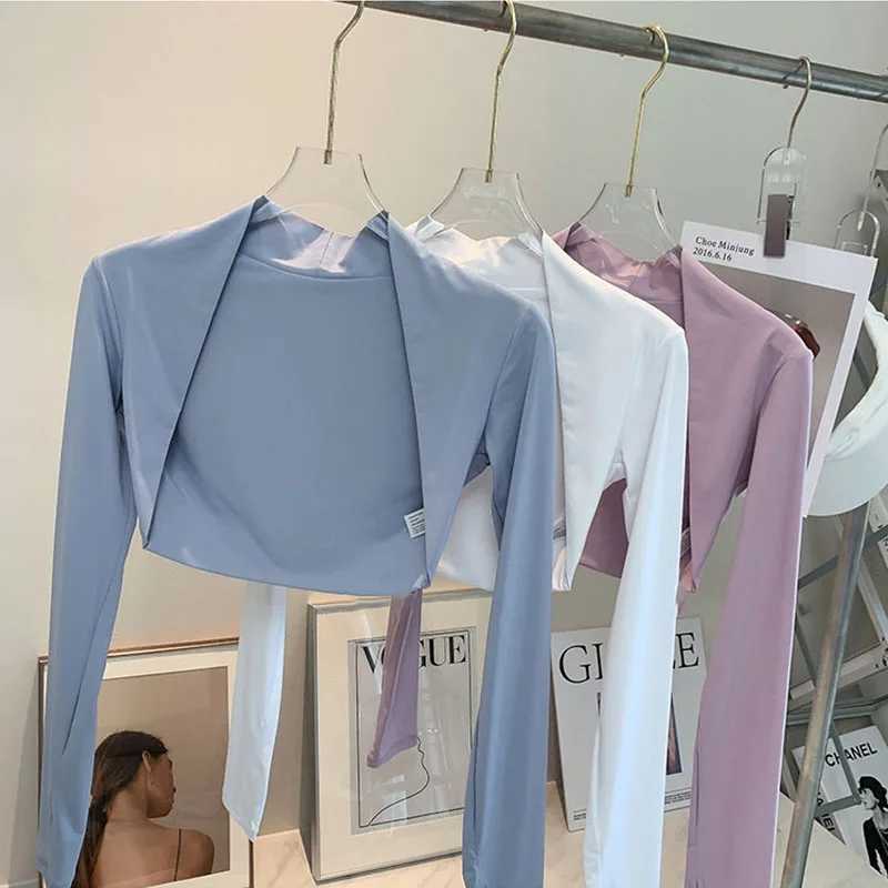 Active Shirts Tees Sports Cardigan Coat Outdoor Shirts Gym Workout Running Women Blouse Quick Dry Clothing Long Slves Tops H25218