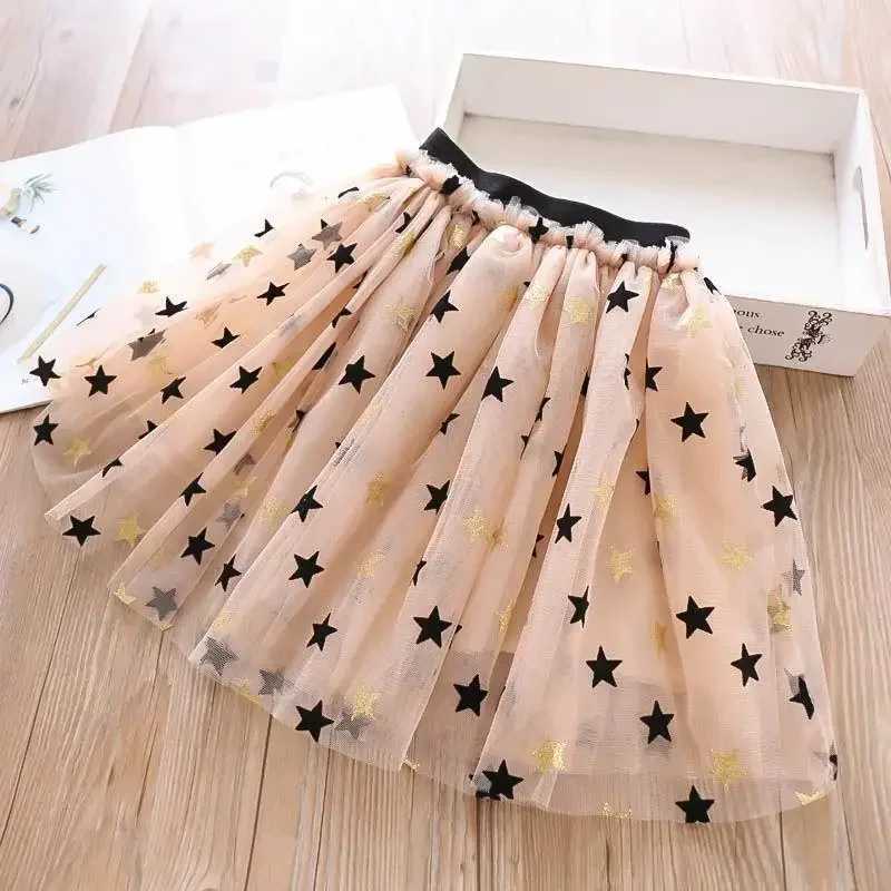 Kid Girl Clothes Swan Lace T-shirt+Star Tulle Skirt 2Pcs Set Baby Outfit Casual Girls Suit Fashion Two-Piece W250218