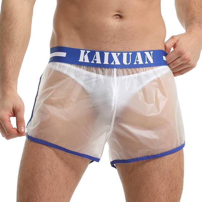 Mens Beachwear Fashion Transparent Waterproof Swim Shorts Bathing Suits Trunk Surfing Swimwear Board Shorts(without briefs) M250218