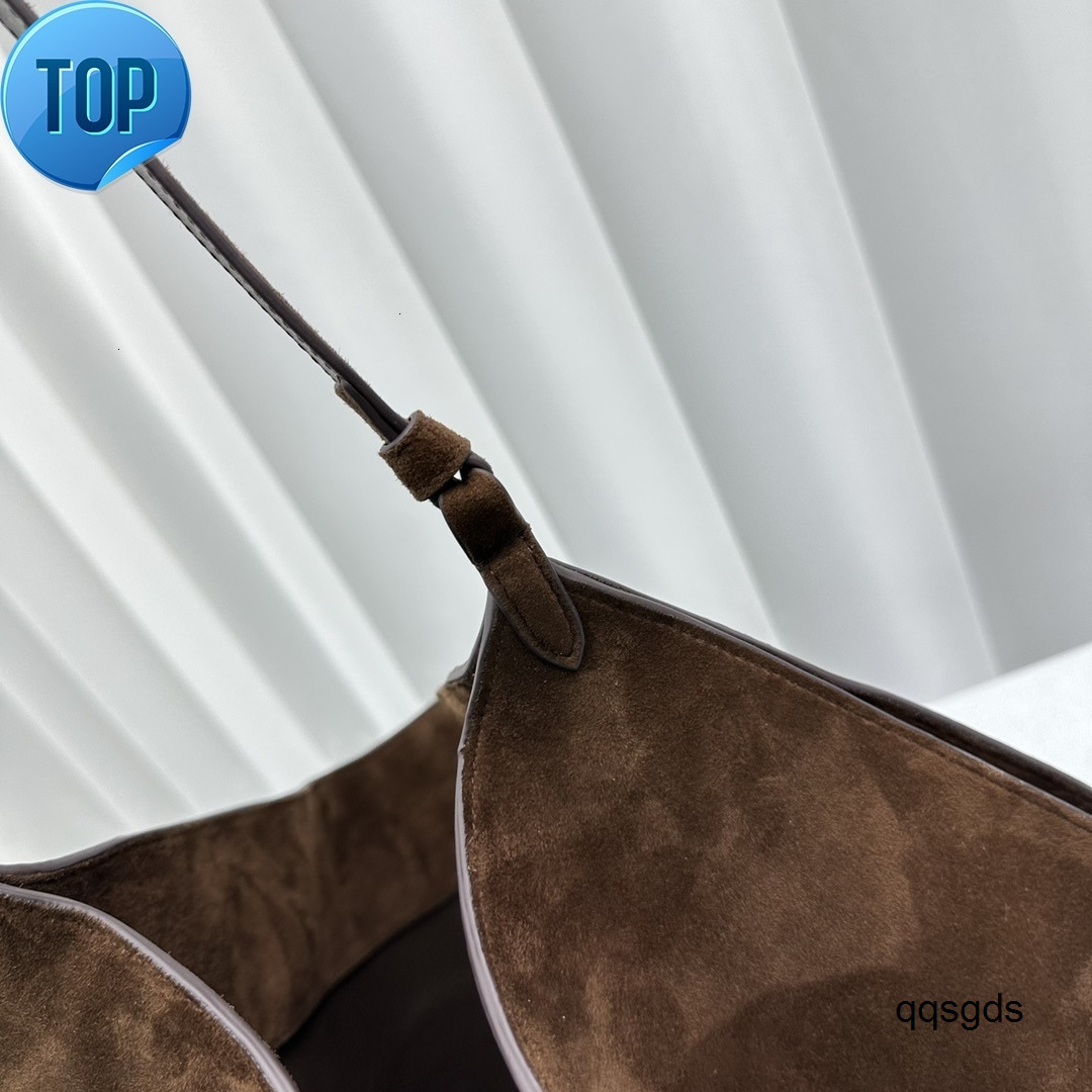 Designer Khaite Lotus Large Tote Suede Leather Womens Single Shoulder Bag