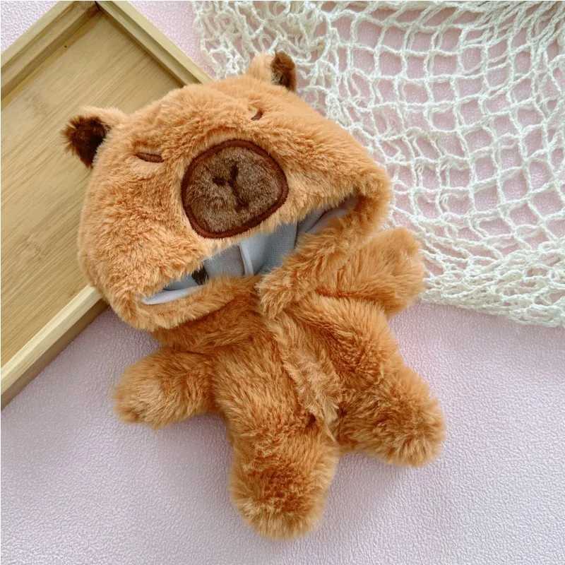 20cm Kaii Capybara Fluffy Coat Suit Plush Cotton Doll DIY Clothes Accessories Stuffed Toy for Kids Girls Birthday GiftXJ250218
