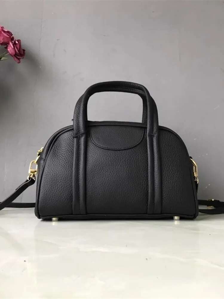 Office Ladies Boston Fashion Cowskin Genuine Leather Sg Bag Women Handbag Tote New Casual Single Shoulder Crossbody Bags
