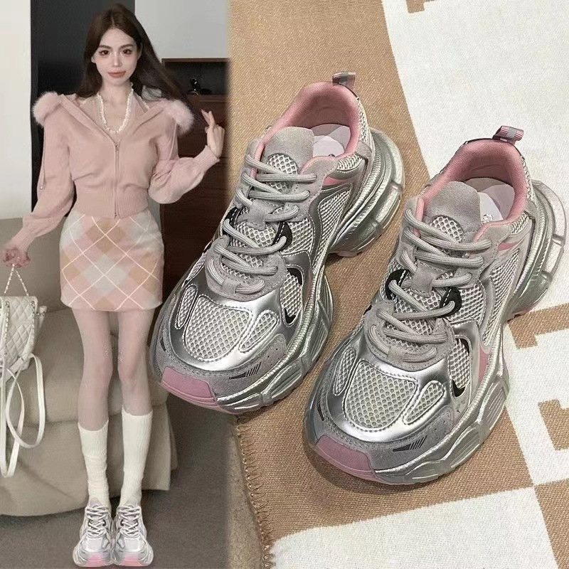 Free shipping designer Running Shoes for woman 2025 new sport outdoor Breathable Massage Height Increasing pink shoes