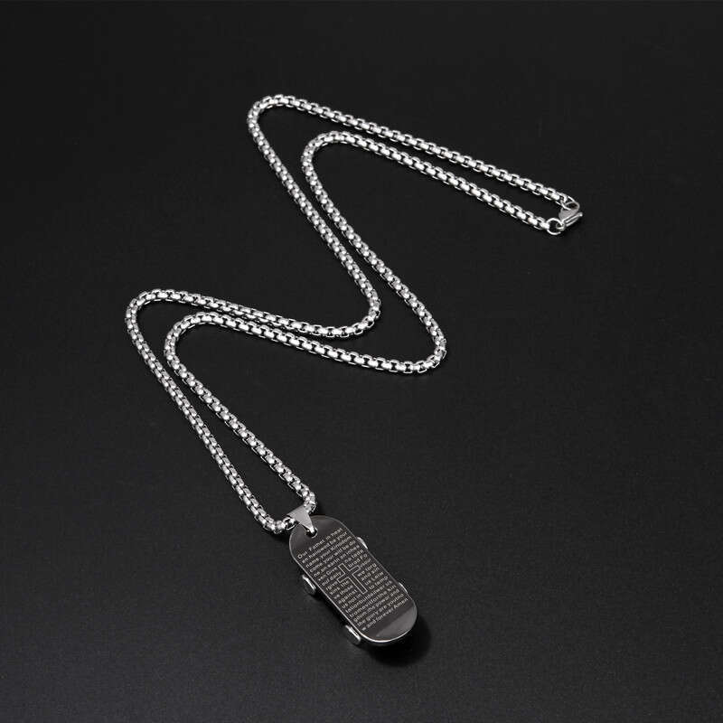Titanium steel plain scooter necklace personality student couple pendant hip-hop male trendy punk sweater chain