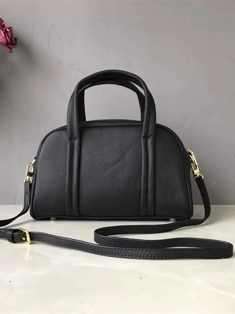 Office Ladies Boston Fashion Cowskin Genuine Leather Sg Bag Women Handbag Tote New Casual Single Shoulder Crossbody Bags