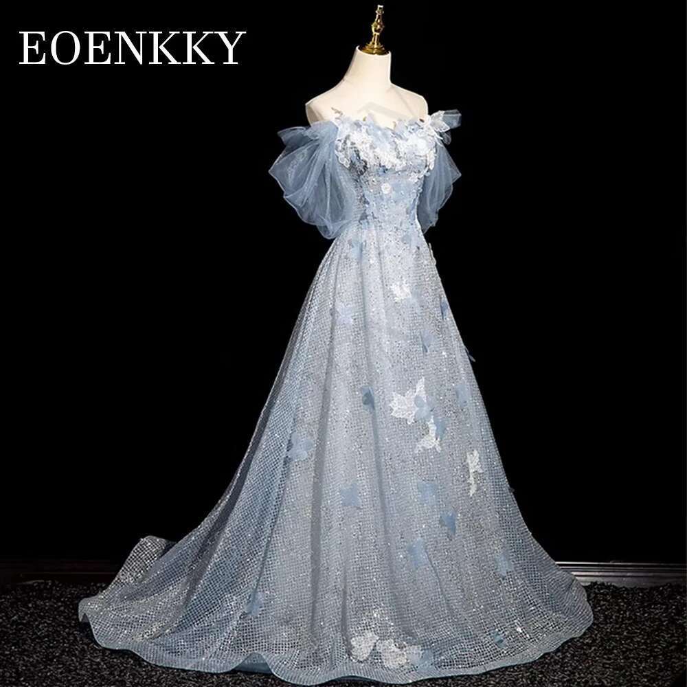 Off Sparkly Shoulder Prom Dress Blue Appliques D Butterfly Special Ocn Dresses A E Glitter Women es