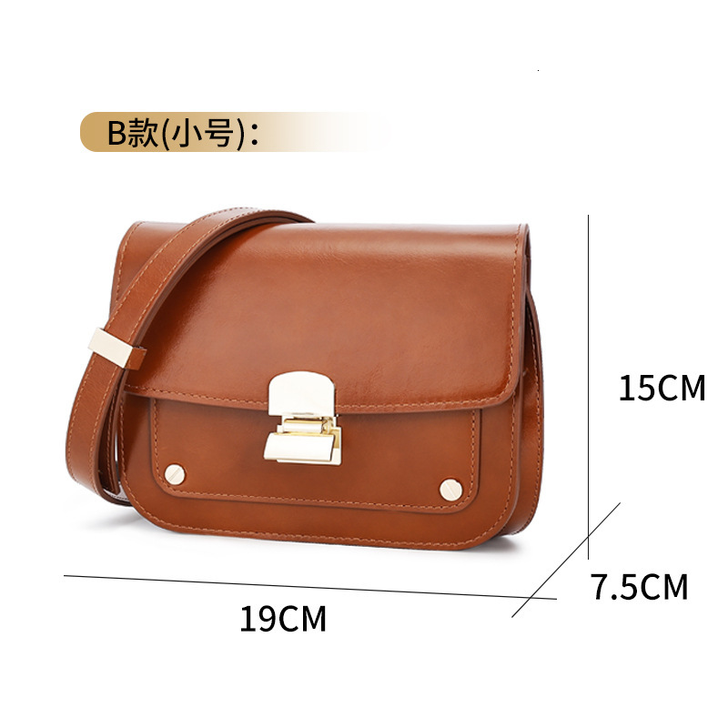 Designer Designer Maillard Style Design, Top Layer Cowhide Tofu Fashionable Women's Single Shoulder Crossbody Bag, Niche Small Square Bag