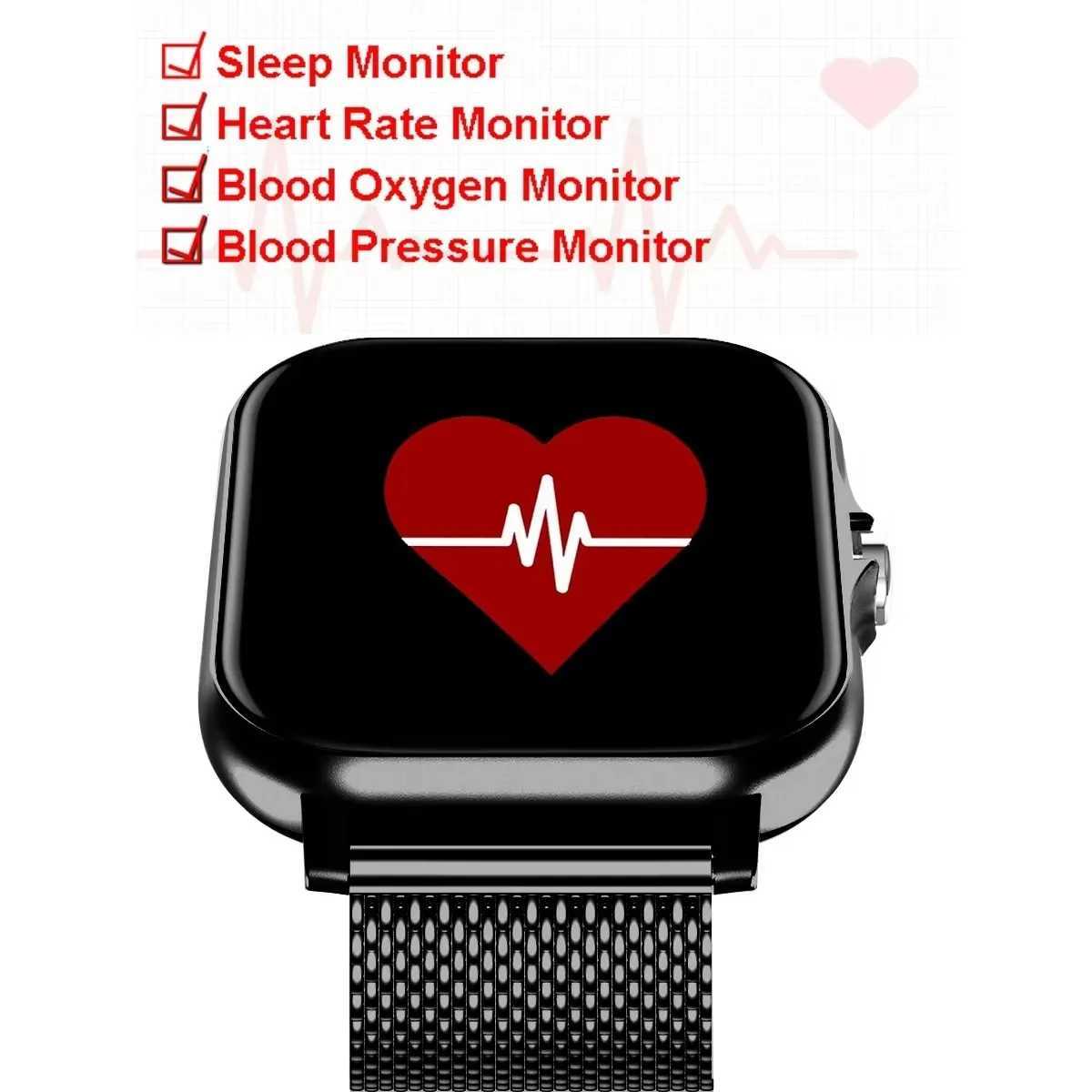 1.83 Waterproof Smart Watch with Message Answer Call Sleep Monitoring Sports Pedeter Information rts For iPhone Android Y250218