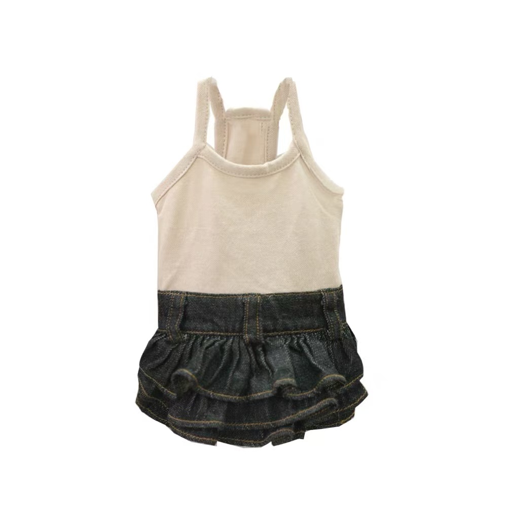 Fashion Designer Dog Clothes New Cotton Jean Cake Dress Small Dog Skirt