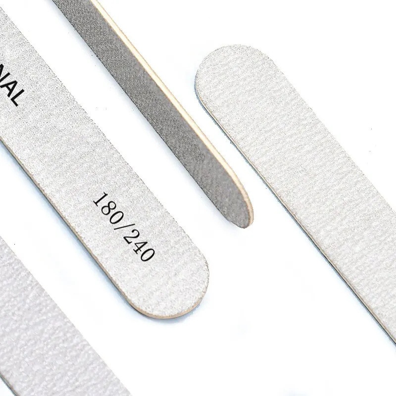 100Pcs Wooden Nail File Professional Sanding Buffer Files 100/180/240 Double Side For Salon Manicure Pedicure UV Gel Tips Tools 250214